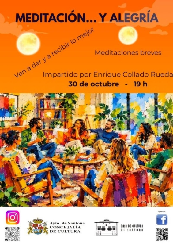 Taller gratuito de Meditación y Alegría en la Casa de Cultura viernes 30 octubre